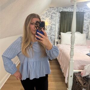 Eyelet Sleeve Blouse